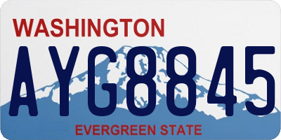 WA license plate AYG8845