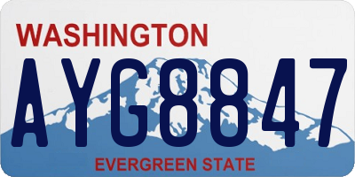WA license plate AYG8847