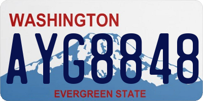 WA license plate AYG8848