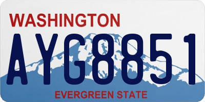 WA license plate AYG8851