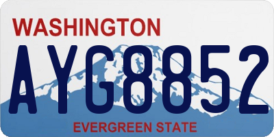 WA license plate AYG8852
