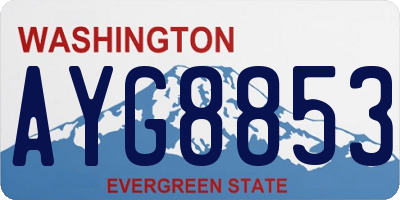 WA license plate AYG8853