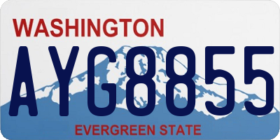 WA license plate AYG8855