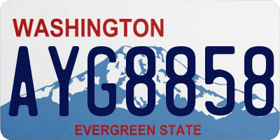 WA license plate AYG8858