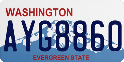 WA license plate AYG8860