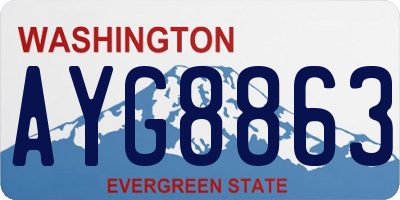 WA license plate AYG8863