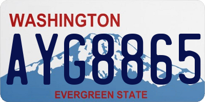 WA license plate AYG8865