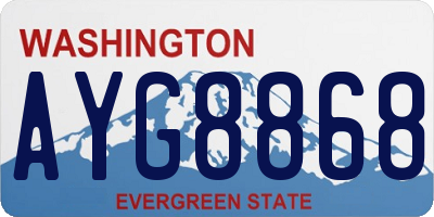 WA license plate AYG8868
