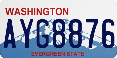 WA license plate AYG8876