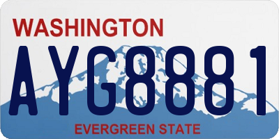 WA license plate AYG8881