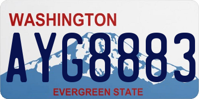 WA license plate AYG8883