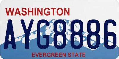WA license plate AYG8886