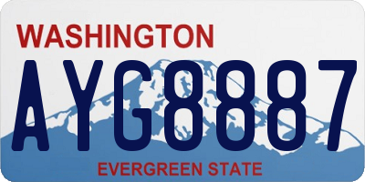 WA license plate AYG8887