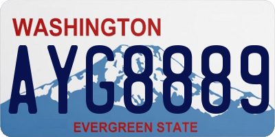 WA license plate AYG8889