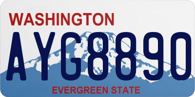 WA license plate AYG8890