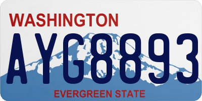 WA license plate AYG8893