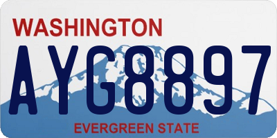 WA license plate AYG8897