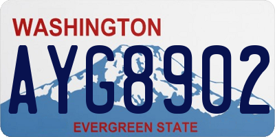 WA license plate AYG8902