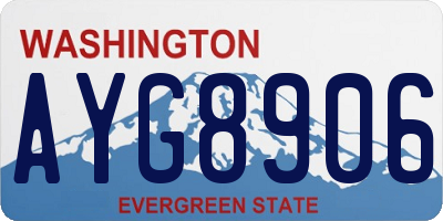WA license plate AYG8906
