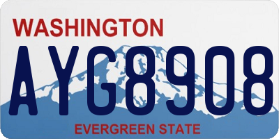 WA license plate AYG8908