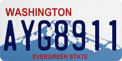 WA license plate AYG8911