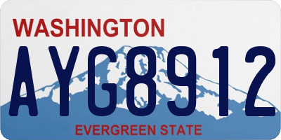 WA license plate AYG8912