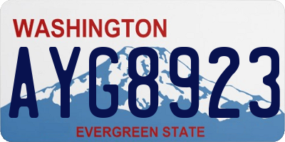 WA license plate AYG8923