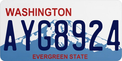 WA license plate AYG8924