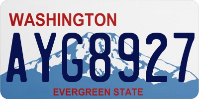 WA license plate AYG8927