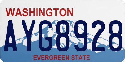 WA license plate AYG8928