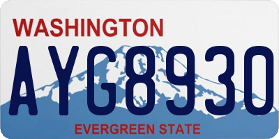 WA license plate AYG8930