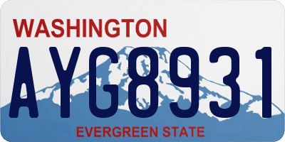 WA license plate AYG8931
