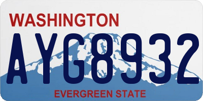WA license plate AYG8932