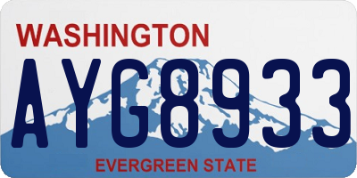 WA license plate AYG8933