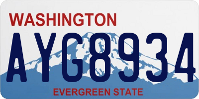WA license plate AYG8934