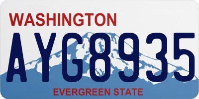 WA license plate AYG8935