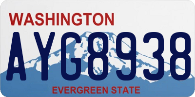 WA license plate AYG8938