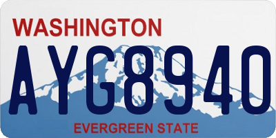 WA license plate AYG8940
