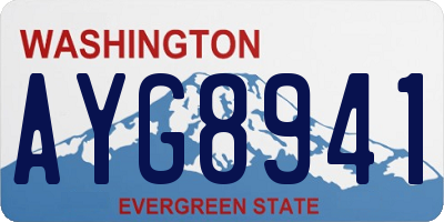 WA license plate AYG8941