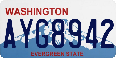 WA license plate AYG8942