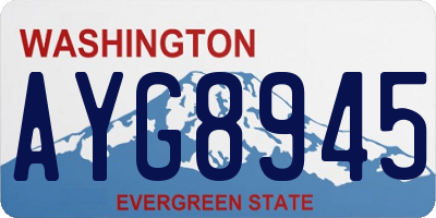 WA license plate AYG8945