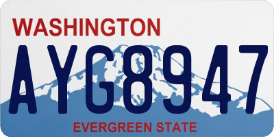 WA license plate AYG8947