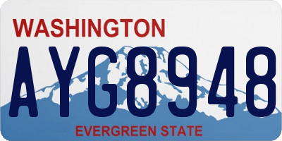 WA license plate AYG8948