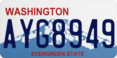 WA license plate AYG8949