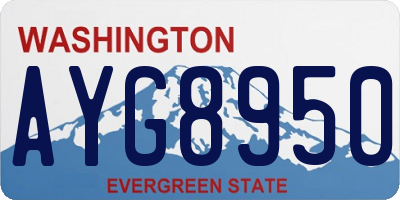 WA license plate AYG8950