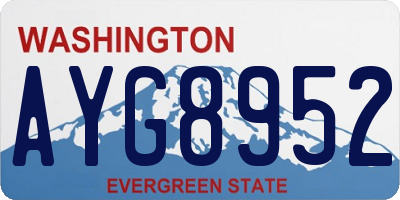 WA license plate AYG8952