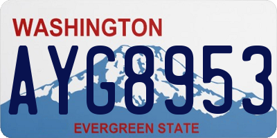 WA license plate AYG8953