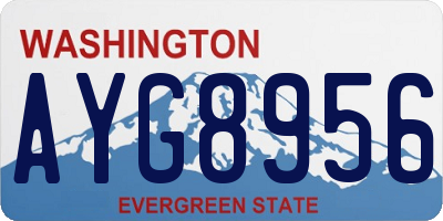WA license plate AYG8956