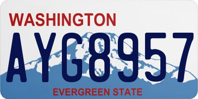 WA license plate AYG8957