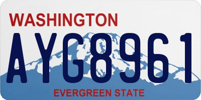 WA license plate AYG8961
